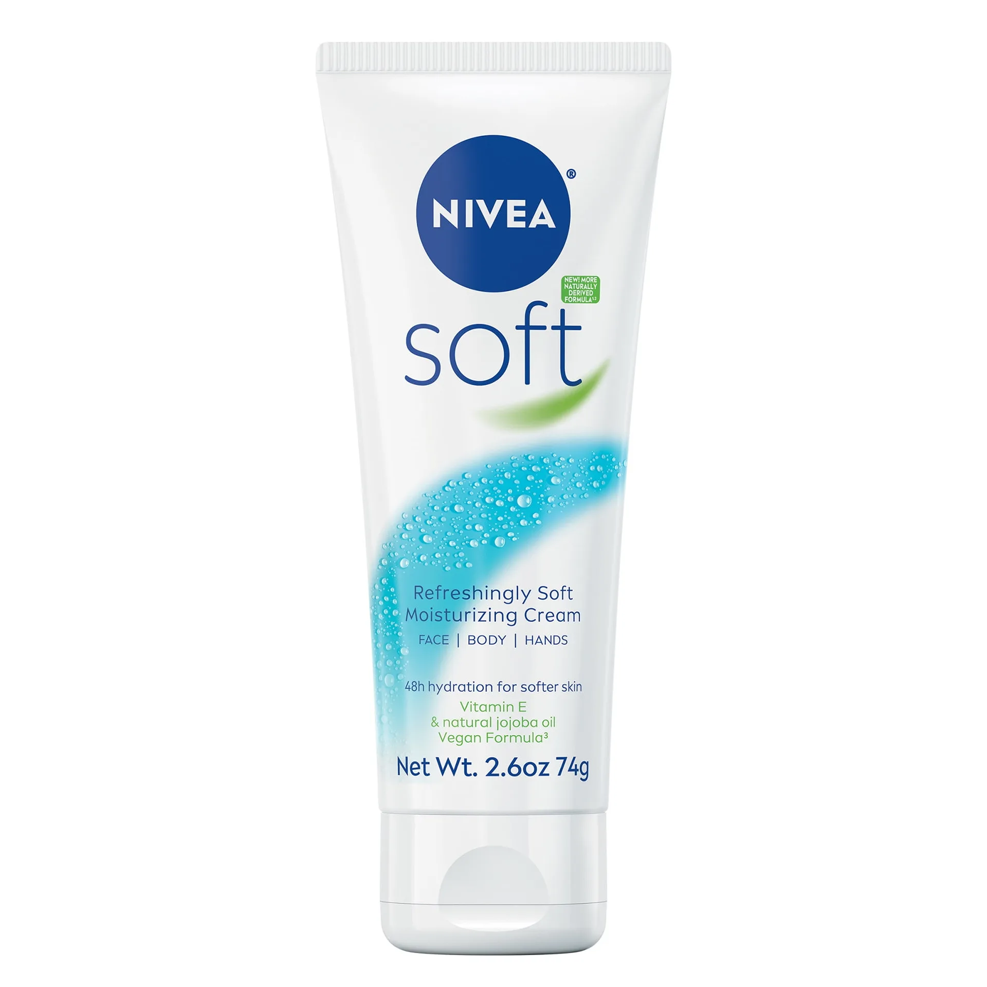 NIVEA Soft Refreshingly Soft Moisturizing Cream for Face | Body & Hands | Jojoba Oil | 2.6 Ounce