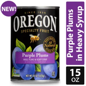 Oregon Fruit Canned Purple Plums Inch Heavy Syrup | 15 Ounce Can