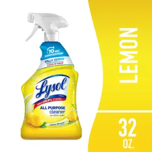 Lysol | All-Purpose Cleaner | Sanitizing & Disinfecting Spray | Lemon Breeze Scent | 32 Ounce | Bottle