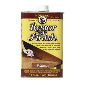 Howard Restor-A-Finish | RF4016 Wood Restorer | Walnut | Liquid | 16 Ounce | Can | 1 | 0016.000