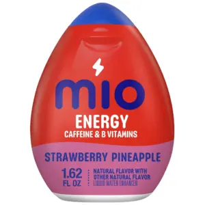 MiO Energy Strawberry Pineapple Smash Naturally Flavored with other natural flavors Liquid Water Enhancer Drink Mix with Caffeine and B Vitamins with 2X More (3.24 fl. Ounce. Bottle)