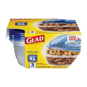 Glad 6337125 104 Ounce Food Storage Container | Clear | Pack of 3