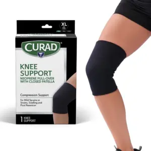 CURAD Neoprene Pull-Over Knee Support with Closed Patella | X-Large | Reduces Swelling & Fluid Retention for Mild Sprains or Strains | Extra Large