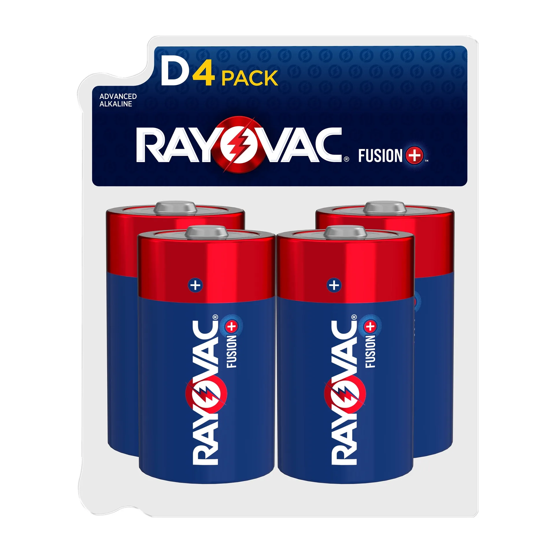 Rayovac Fusion D Batteries (4 Pack) | Alkaline D Cell Batteries