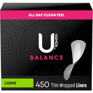 U by Kotex Balance Daily Wrapped Panty Liners | Light Absorbency | Long | 90 ct (Packaging May Vary)