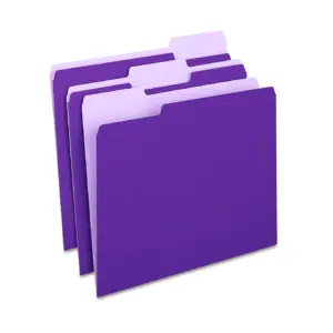 Staples File Folders 1/3-Cut Tab Letter Size Purple 100/Box (ST535559-CC) (Premium Edition)