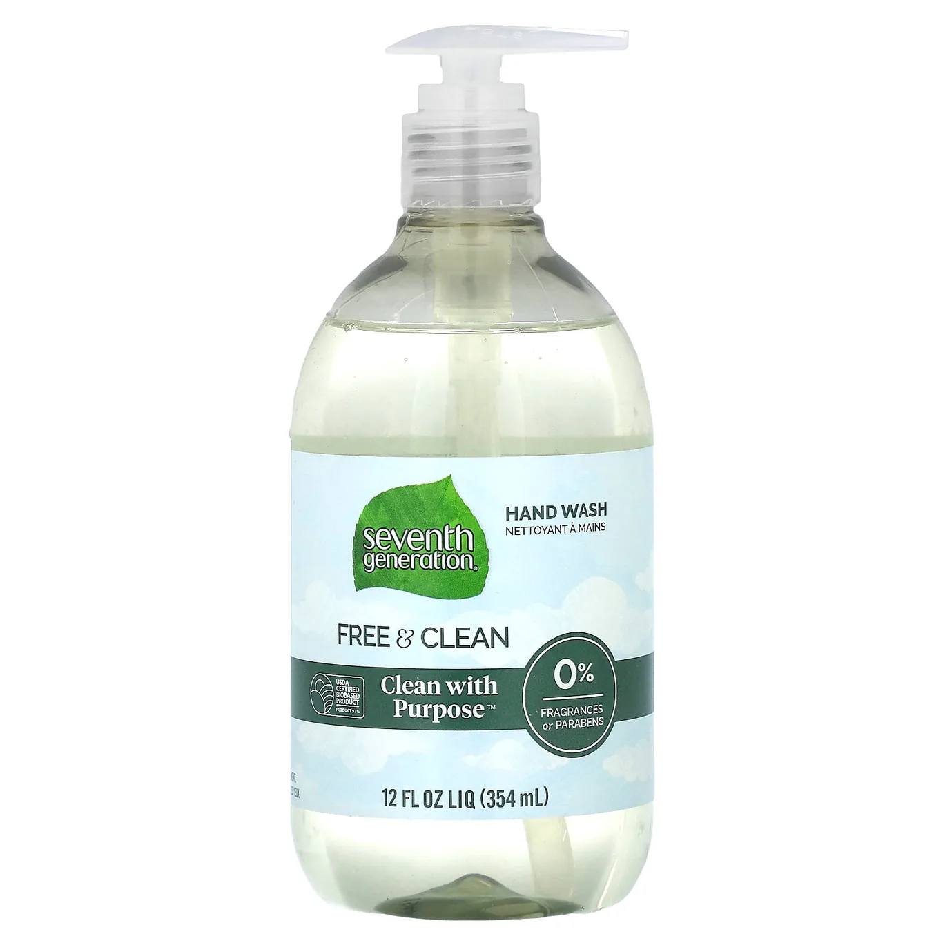 Seventh Generation Liquid Hand Soap Free and Clean Unscented Hand Soap Fragrance Free 12 Ounce