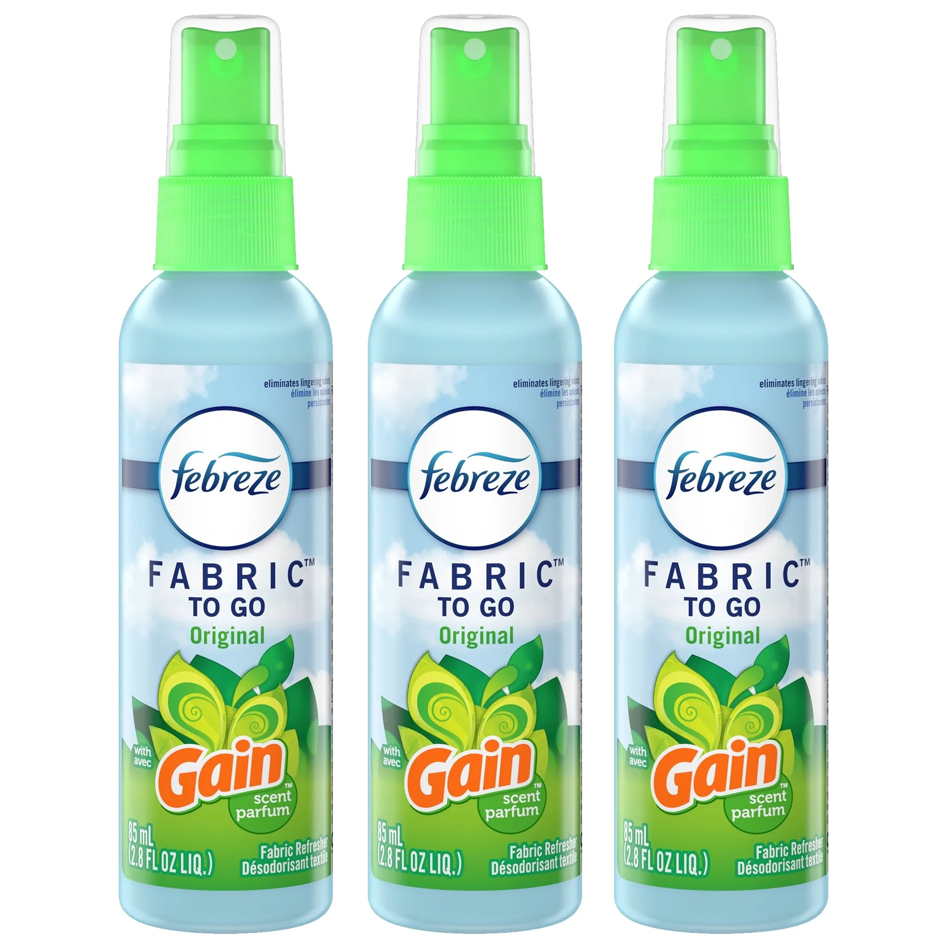 Febreze Odor-Fighting Fabric Refresher To Go Gain Original Scent | 2.8 Ounce. Spray | Single