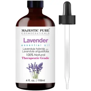 MAJESTIC PURE Lavender Essential Oil | 100% Pure & Natural Lavender Oil | Premium Grade Essential Oils for Hair Care | Home Diffusers | Skin | Aromatherapy | Massage & Humidifiers | 4 Fl Ounce