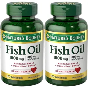 Nature's Bounty Fish Oil (Odorless) 1000 Mg | 240 Softgels (2 X 120 Count Bottles)
