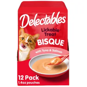 Hartz Delectables Bisque Lickable Wet Cat Treat | Tuna and Salmon | 1.4oz (12 Pack)