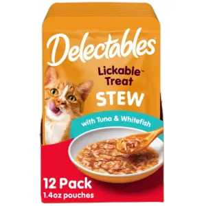 Delectables Stew Tuna and Whitefish Wet Cat Treat 1.4oz | 12 pack | Tuna and Whitefish