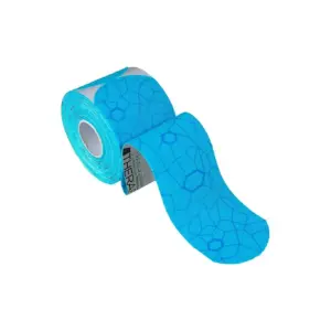 THERABAND Kinesiology Tape | 20 Precut Strips | 2 Inch x 10 Inch | Blue | Water-Resistant | Muscle Support | none | Blue/Blue