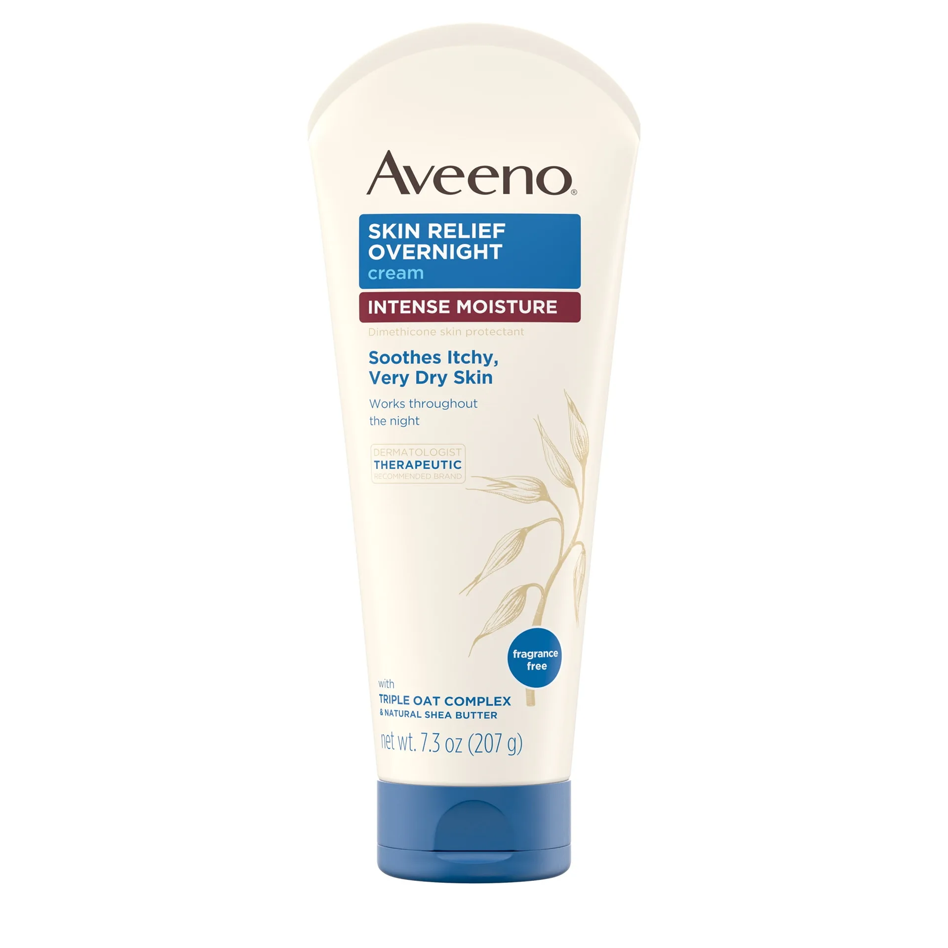 Aveeno Skin Relief Overnight Intense 72-Hour* Moisture Cream | 7.3 Ounce | 1