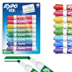 EXPO Low-Odor Dry-Erase Markers | Chisel Point | Assorted Colors | Pack Of 8