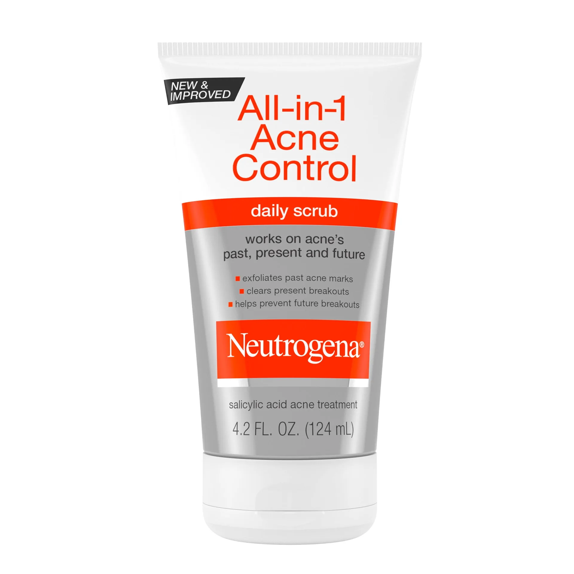 Neutrogena All-Inch-1 Acne Control Face Scrub | 2% Salicylic Acid | 4.2 Ounce
