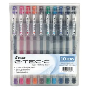 Pilot G-TEC-C Ultra Gel Ink Stick Pen | Assorted Ink | .4mm | 10 Count