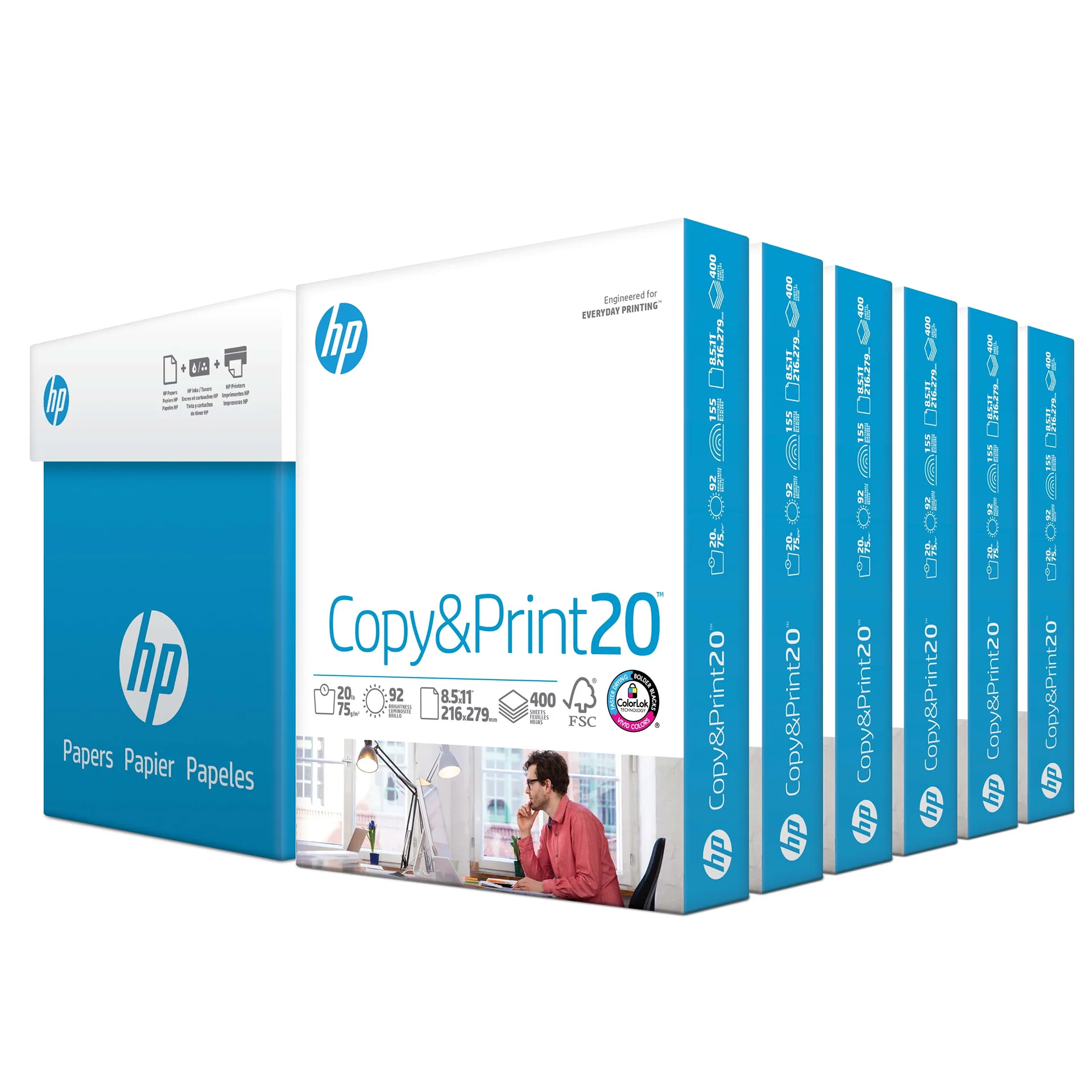 Printer Paper | 8.5 x 11 Paper | Copy &Print 20 lb | 5 Ream Case | 2500 Sheets | 92 Bright Made Inch USA | FSC Certified | 200350C