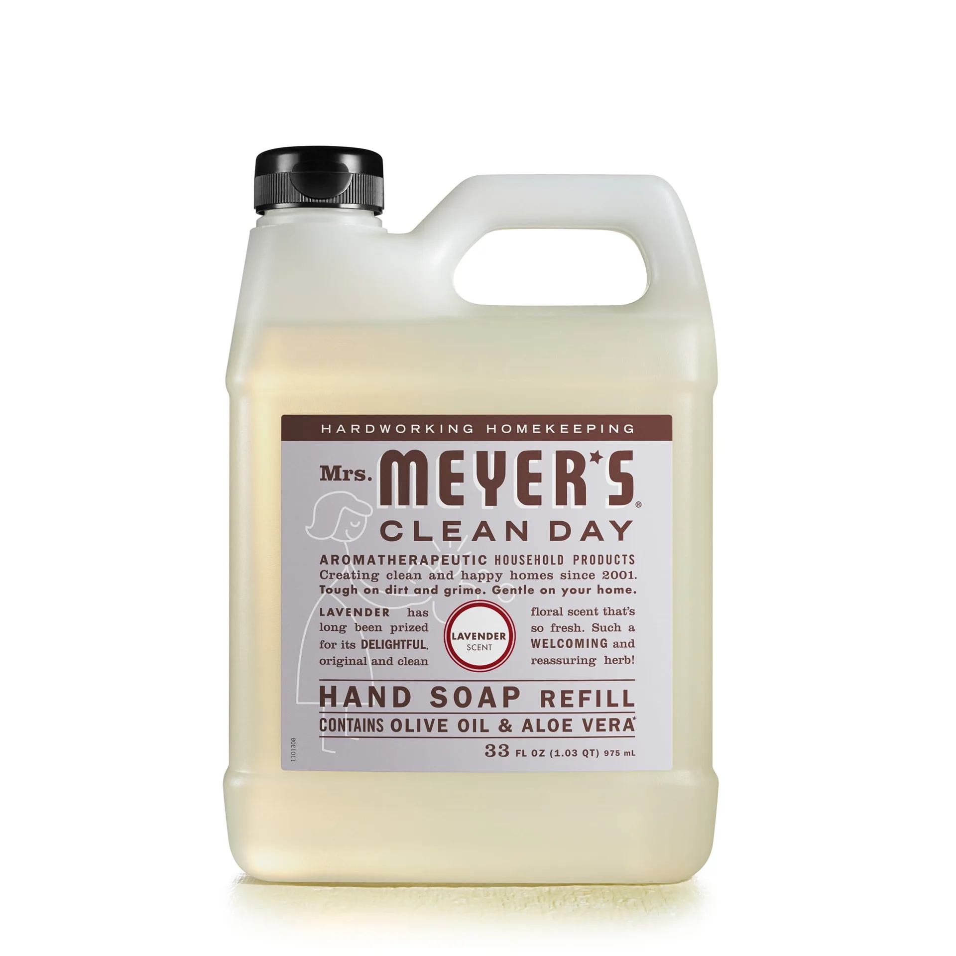 Mrs. Meyer's Clean Day Liquid Hand Soap Refill | Lavender Scent | 33 Ounce Bottle | 1
