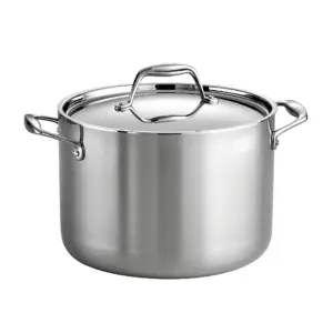 Tramontina 8 QT Covered Stock Pot Tri-Ply Clad Stainless Steel Induction Sea Gourmet 80116/041DS | 8-Quart