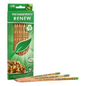 Ticonderoga Renew Recycled Wood-Cased Pencil | Pre Sharpened Pencils | 10 ct