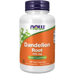 NOW Supplements | Dandelion Root (Taraxacum officinale) 500 mg | Herbal Supplement | 100 Veg Capsules | 1