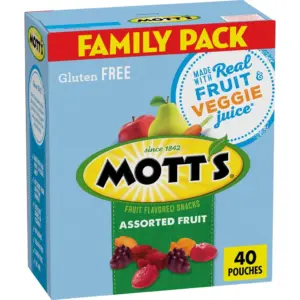Mott's Fruit Flavored Snacks | Assorted Fruit | Gluten Free Snack | Family Pack | 40 Ct | 32 Ounce