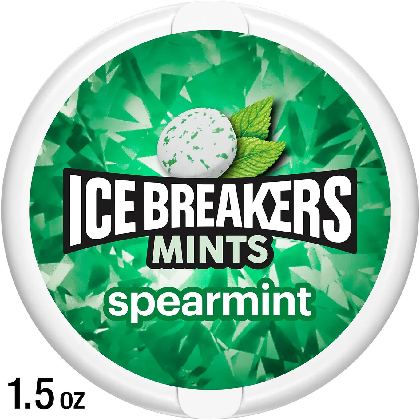 Ice Breakers Spearmint Sugar Free Mints | Tin 1.5 Ounce | Single