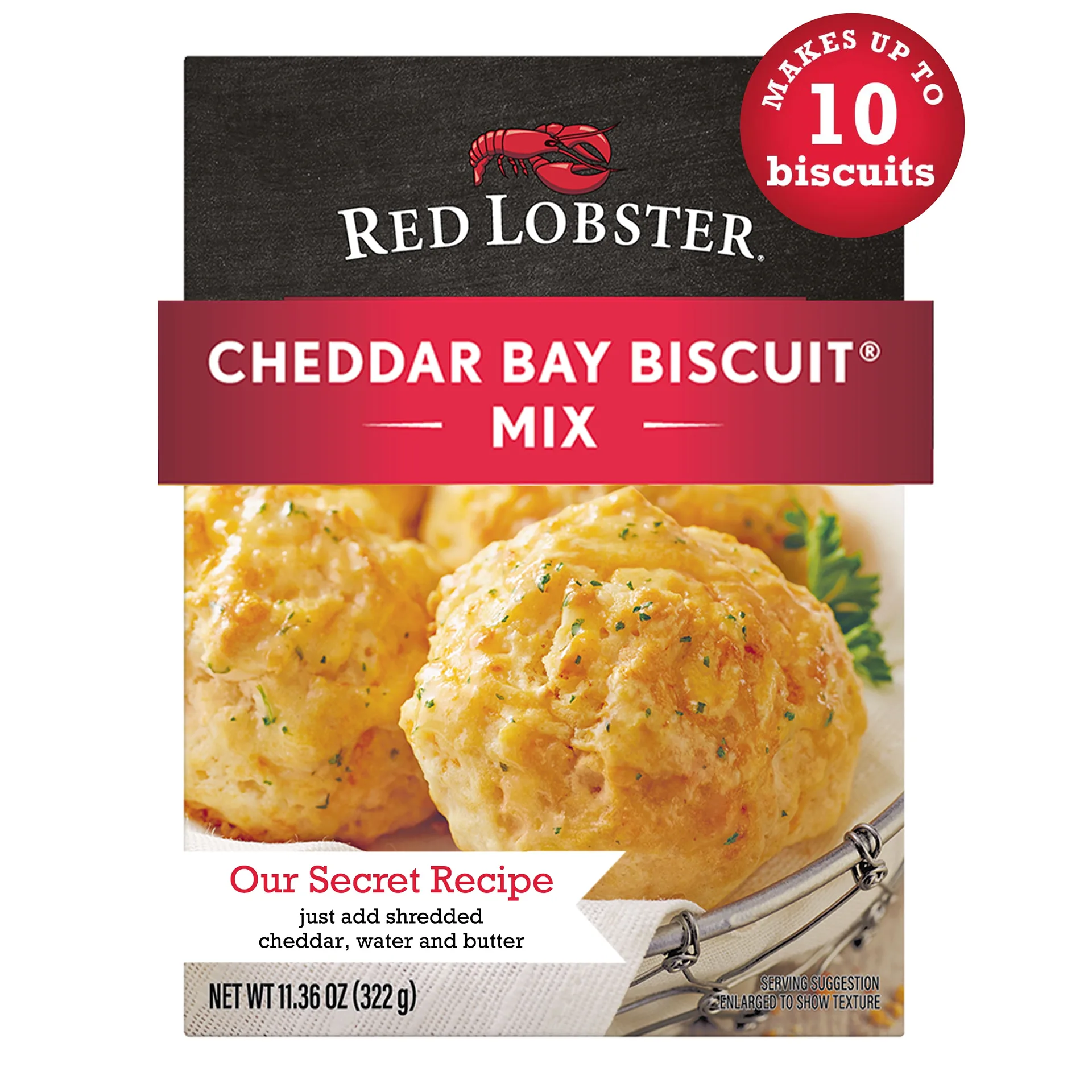 Red Lobster Cheddar Bay Biscuit Mix | Garlic Herb Seasoning Included | Cheddar Biscuit Mix | 11.36 Ounce Box | Single