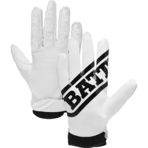 Battle Receivers Double Threat Football Gloves | Extra Large | White/White