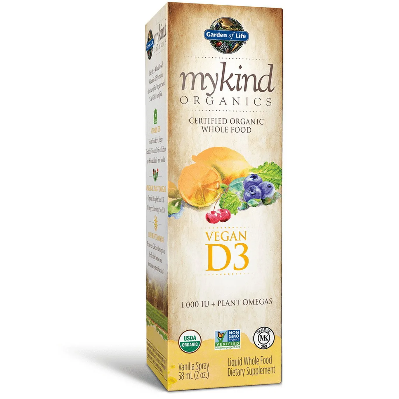 Garden of Life mykind Organics Vegan D3 Spray | 2oz Liquid