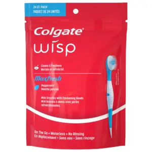 Colgate Wisp Portable Mini-Brush YPF5Optic White | Coolmint | 24 Count Manual Toothbrushes