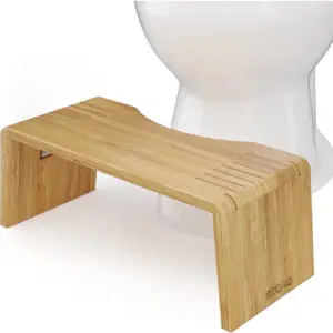 Squatty Potty Adults Foldable Bathroom Squat Stool | Oslo Folding Bamboo | 7 inches Collapsible | Easy-to-clean | Brown | Brown Folding