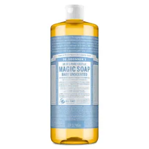 Dr. Bronner's Magic Soap | Castile Liquid Soap | 32 Ounce | Body Wash | Face Wash | Unscented | Age Group: Baby and All Ages