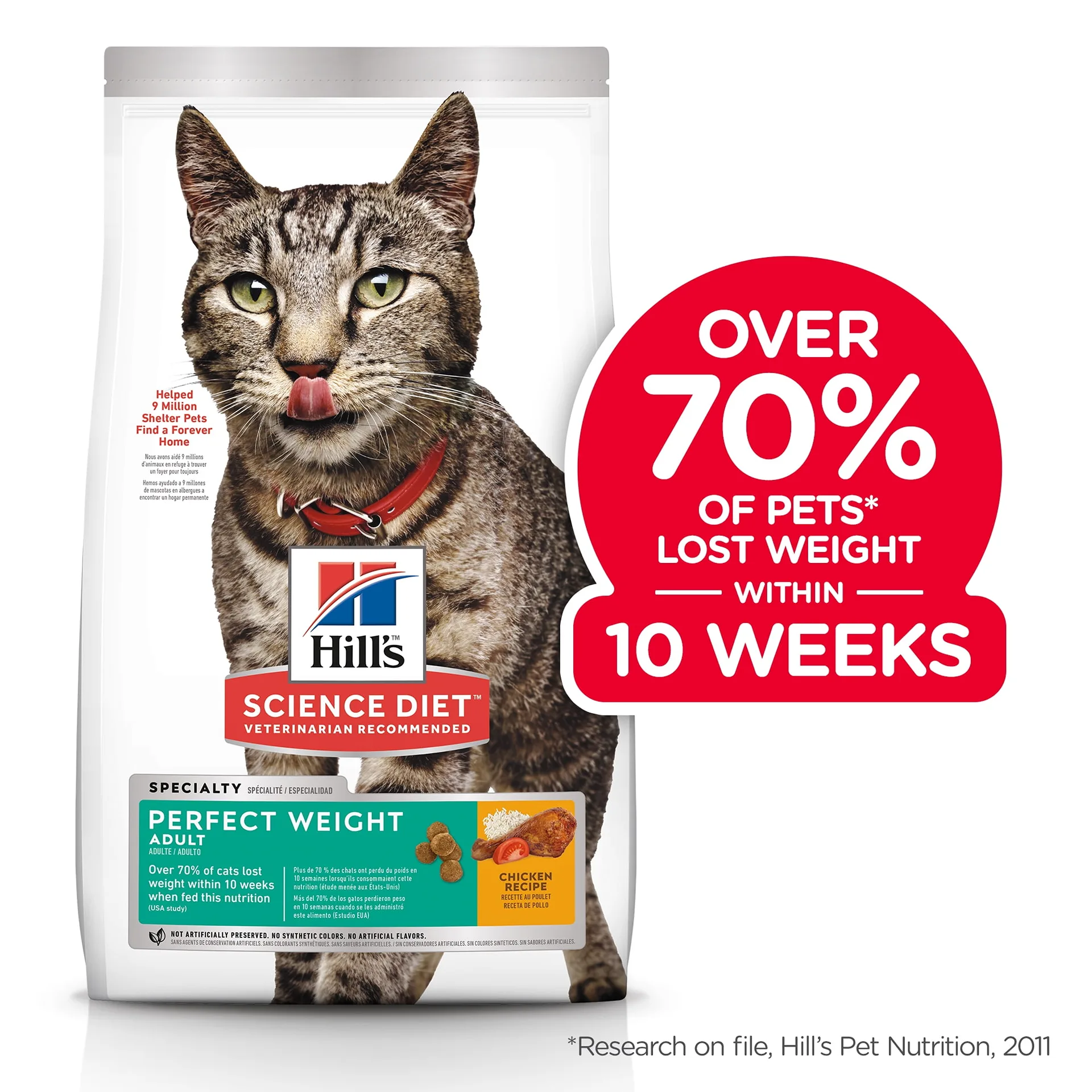 Hill's Science Diet Adult Perfect Weight Chicken Recipe Dry Cat Food | 15 lb bag