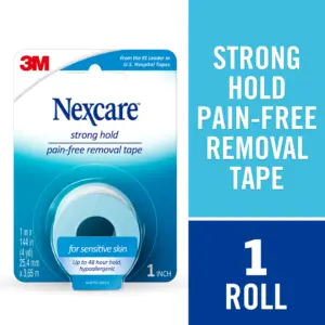 Nexcare Strong Hold Pain-Free Removal First Aid Tape | Sensitive Skin | 1/Roll