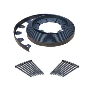 EasyFlex No-Dig Landscape Edging Kit | 40-ft x 1.5in. High | Includes Anchoring Spikes | Black | 40 ft