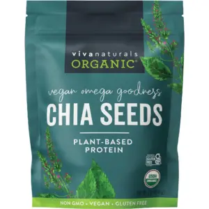 Viva Naturals Organic Chia Seeds 1 lb | Plant-Based Omega-3