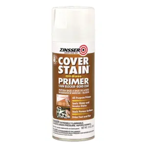 White | Zinsser Cover Stain Flat Oil-Based Interior & Exterior Primer & Sealer Spray-3608 | 13 Ounce | 13 Ounce Spray | White/Spray-3608 | 1
