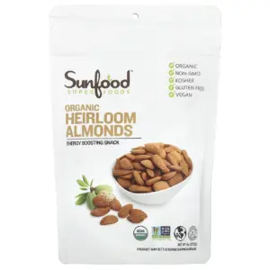Sunfood Raw Organic Heirloom Almonds | 8 Ounce (227 g)