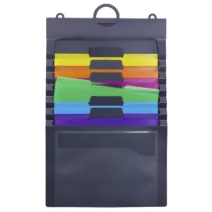 Smead Cascading Wall Organizer | 6 Pockets | Letter Size | Gray/Bright (92060)