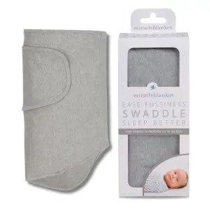 Miracle Blanket Swaddle Wrap | Boy | Girl | or Neutral Receiving Baby Blanket | Soft | Wearable Sleep Sack Essential for Newborns & Infants (Heather Gray)