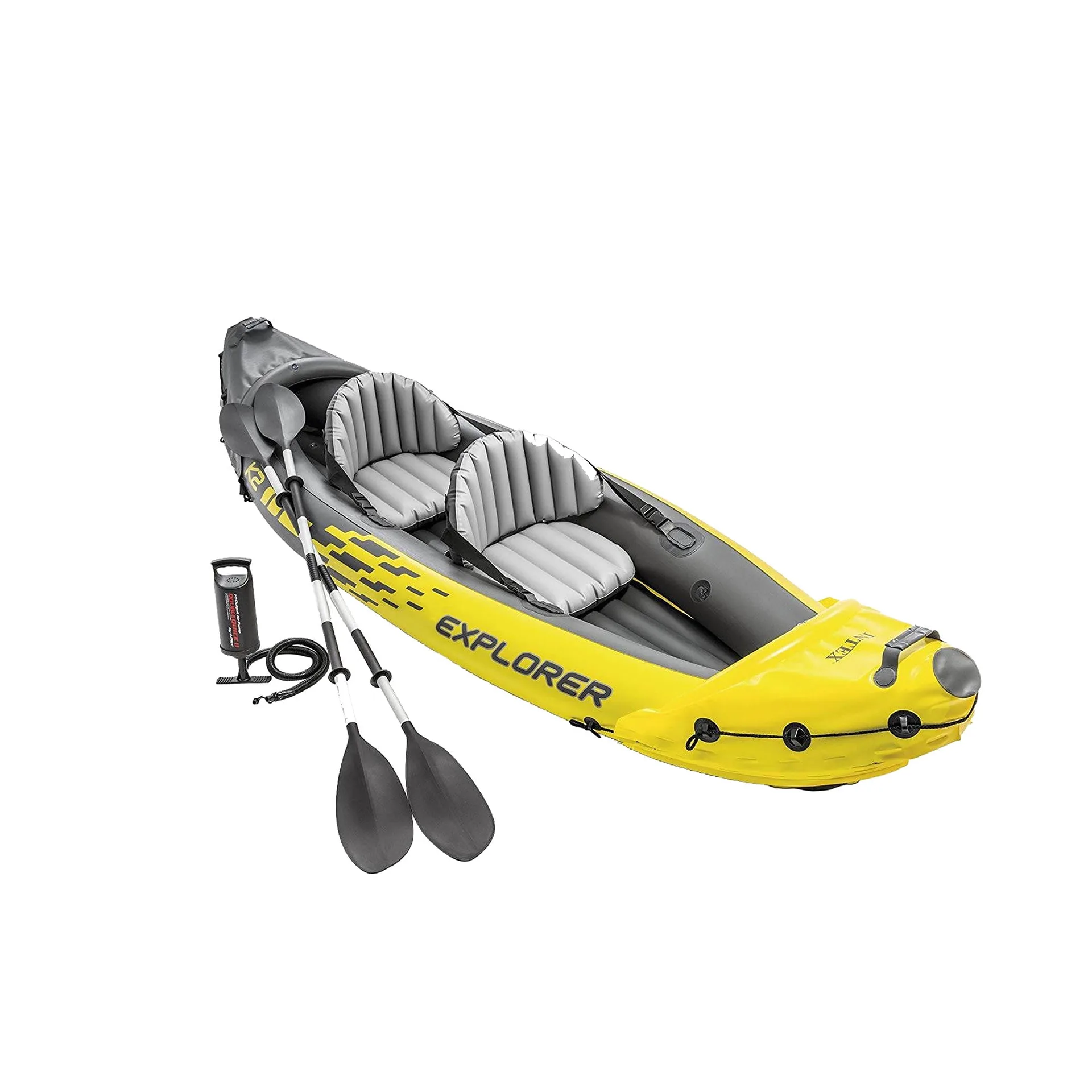 Intex Explorer K2 2-Person Inflatable Kayak Set w/ Oars and Air Pump | Yellow
