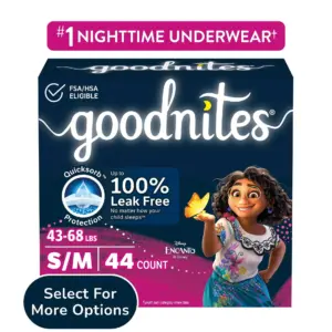 Goodnites Bedwetting Underwear for Girls | S/M (43-68 lbs) | 44 Ct (Select for More)