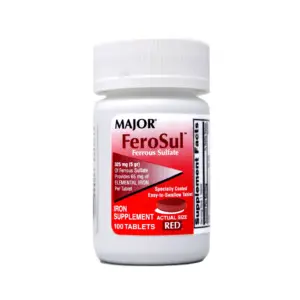 Major FeroSul Tablets | 325 mg | Red | 100 Count