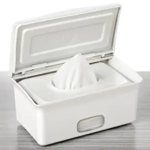 Ubbi Baby Wipes Dispenser Features Weighted Plate and Secure Seal | Diapering Essential | White 1 Count