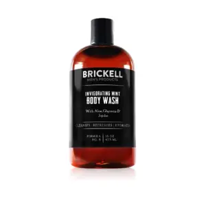 Brickell Men's Invigorating Mint Body Wash for Men | Natural & Organic Ingredients | Sulfate-Free Shower Gel with Aloe | Glycerin | & Jojoba | 16 Ounce