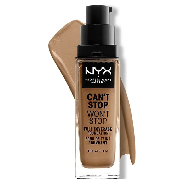 NYX Professional Makeup Can't Stop Won't Stop 24hr Full Coverage Liquid Foundation | Matte Finish | Waterproof | Golden Honey | 14 Golden Honey