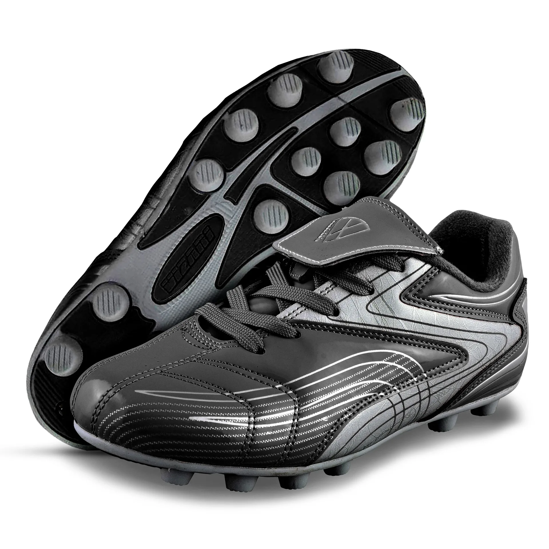 Vizari FG Soccer Cleats for Men and Women | Comfortable Outdoor Football Shoes for Training and Matches | Black/White | 6.5 | Black/Silver