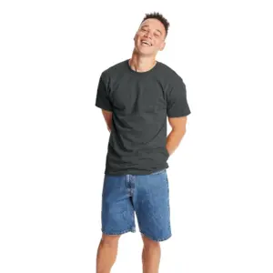 Hanes Men's Beefy-T Unisex Heavyweight Cotton T-Shirt | Sizes S-6XL | Charcoal Heather